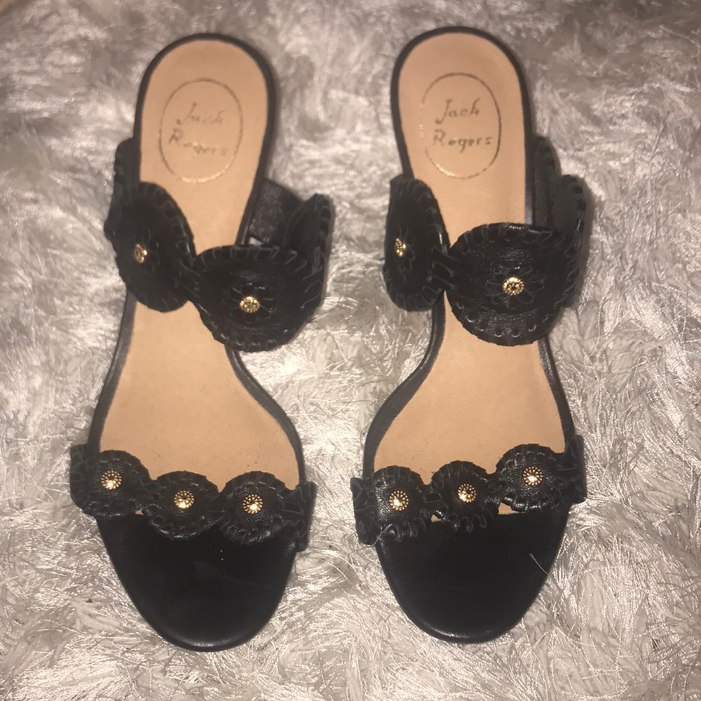 Jack Rogers Luccia Black Wedge Sandals